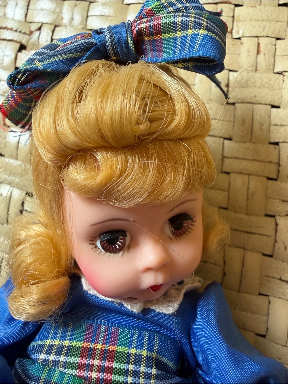 Madame Alexander 8” Amy Doll Blue W Plaid Dress Storyland - Picture 6 of 9